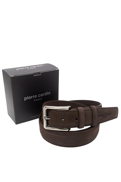 Pierre Cardin Brown Suede Leather Men's Belt Pc-1009Ks3