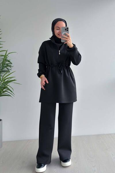 Ka Hijab Σχεδιασμός Κολάρο Scuba Suit - Μαύρο