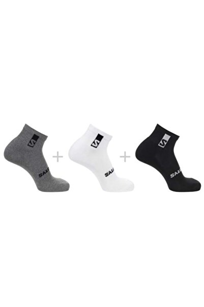 Salomon Everyday Ankle 3 Pack 3 Pieces Unisex Socks Black-Grey-White