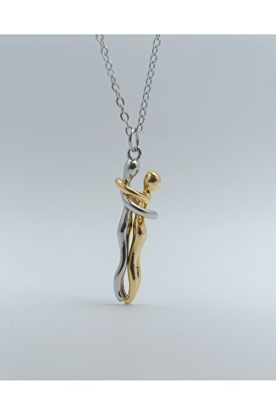 PERİYOLU Aşk İle Birbirine Sarılan Çift Çelik Kolye