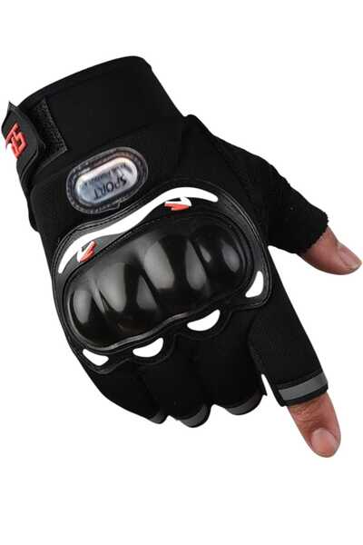 Genel Markalar Korumalı Dokunmatik Ekran Kısa Parmak Kaymaz Motosiklet Eldive...