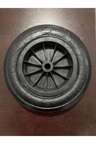 Aslan civata El Arabası Kauçuk Yük Taşıma Tekeri Burçlu Dubleks Dolgu Teker 335x70 mm Plastik Gövdeli