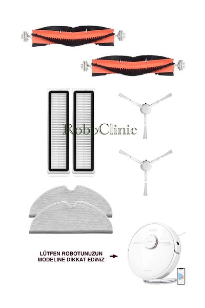 Roboclinic روبوت Dreame Vacuum Mop D9 - مجموعة مكنسة كهربائية متوافقة مكونة من 8 قطع وفرشاة وفلتر Hepa