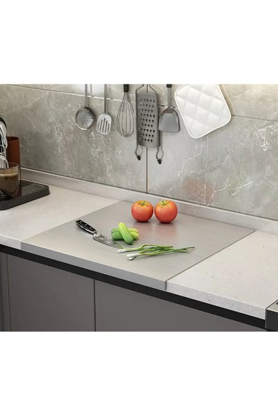 Stainless Art Stainless Steel 60 X 50cm Metal Workbench Protector L Twist Multipurpose Cutting Board