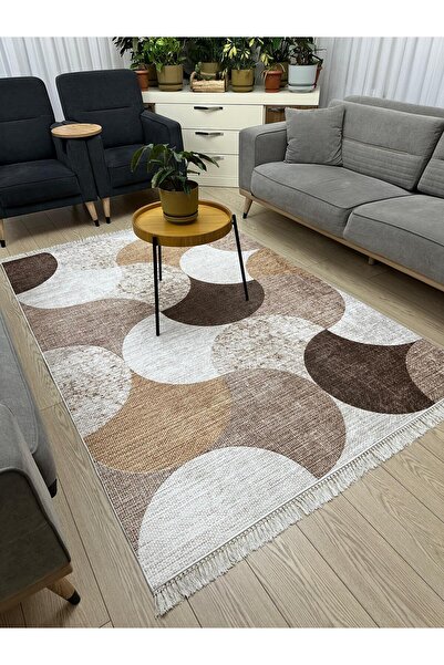 ALLGELSİN Yıkanabilir Kaymaz Taban Salon ve Oturma odası Halısı 4m² Dört Metr...