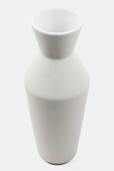 Muy Mucho Geometric Ceramic Vase, White