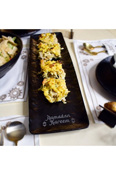 mehra design Ramazan ayına özel tasarlanan dikdörtgen uzun sunumluk 53x16.5 c...