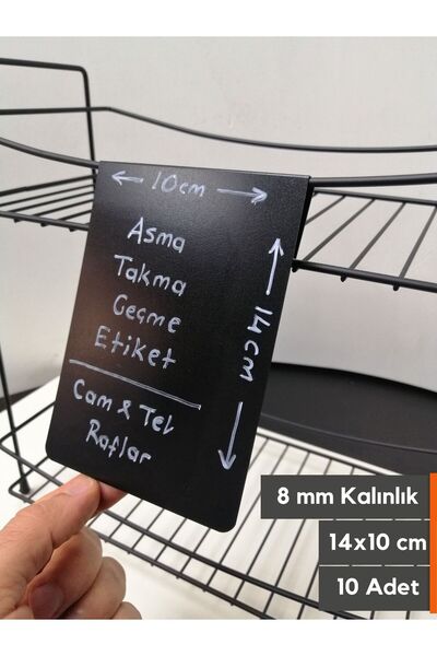 Şeffaf Etiket Crna obrisiva etiketa za tablu - 14x10 cm, debljina 8 mm, viseć...