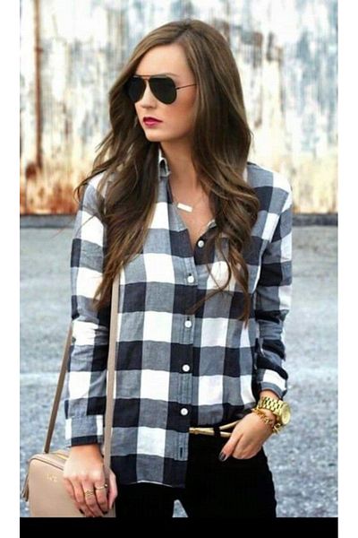 King Brothers Women's Black Slim Fit Pocketless Shirt - Lumberjack