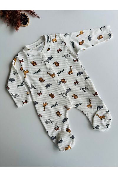 bioaksesuar Newborn Mini Animal Print Romper - Patika for Boys and Girls, 1-3-6 Months