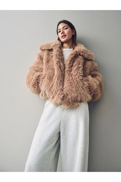 Next Baby Tan - Sheepskin Bomber Jacket