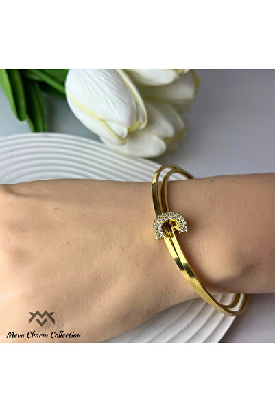 DM Takı Letter C Zircon Stone Steel Ajda Charm / Pendant