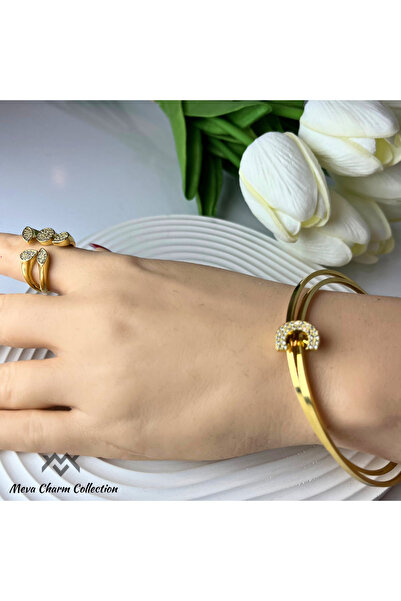 DM Takı Letter C Zircon Stone Steel Ajda Charm / Pendant