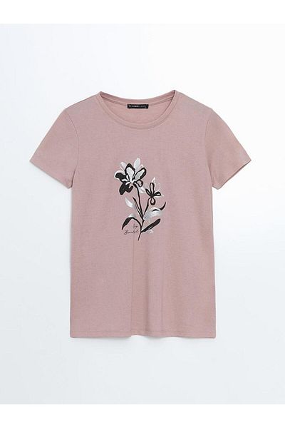 LC Waikiki Lcwaikiki Classic Crew Neck Floral Women's T-Shirt