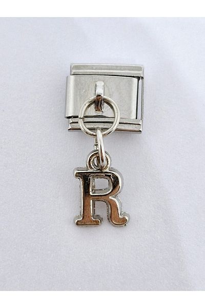 RoseCo00 1 Piece Letter R Italian Bracelet Charm