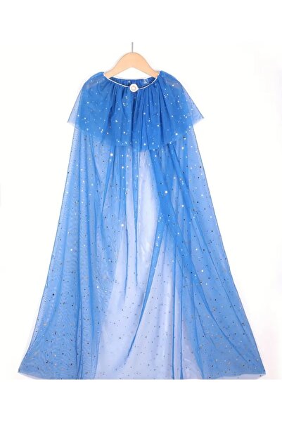 sunandjoy Elsa Prenses Pelerini Mavi yıldızlı Pelerin, Kız çocuk kostüm,parti kiyafeti