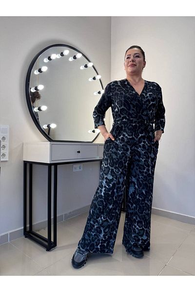 garajmood Black Double Breasted Collar Jumpsuit Plus Size