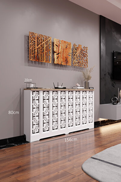 BAGAX Assos Model, Beyaz Üstü Çam Renk, 156 cm Petek Kaplama, Dresuar