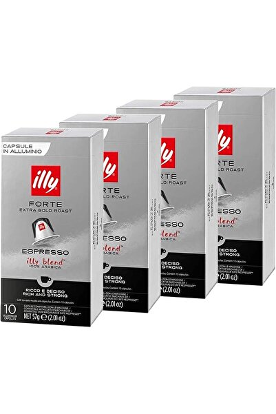 illy قهوة إسبريسو فورتي، تحميص قوي للغاية (40 كبسولة فردية، متوافقة مع نسبرسو)