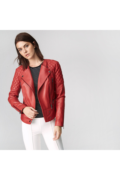 Desa Kırmızı Adonita Kadın Deri Mont