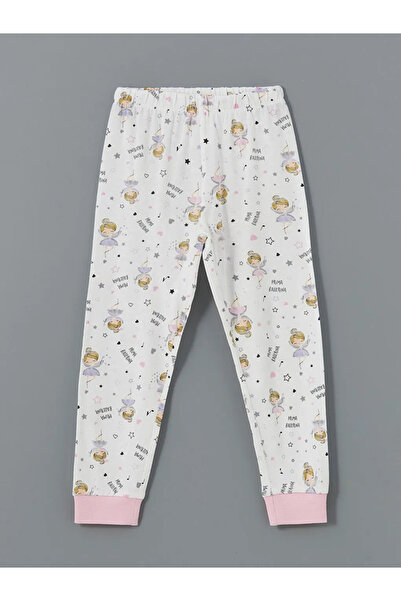 LC Waikiki LCW Kids Turkuaz Bisiklet Yaka Baskılı Kız Çocuk Pijama Takımı T T
