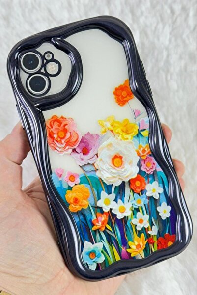 Vip Case iPhone 11 - Renkli Çiçek Tasarımlı Kamera Korumalı Şık ve Modern Tas...