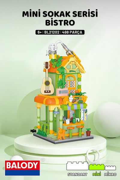 balody Mini Street Series – Bistro (Bl21202) – Mini Block Building Toys Set