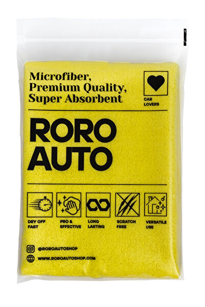 roro auto Roro Auto Çift Taraflı Mikrofiber Araç Kurulama Bezi & Oto Yıkama H...