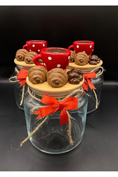 renklidüşler 1 Adet Fincan Figürlü Kahve&Kurabiye Kavanozu (500 ml)