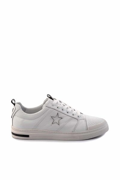 Bambi Tenis alb pentru bărbați din piele naturală E 01398202703