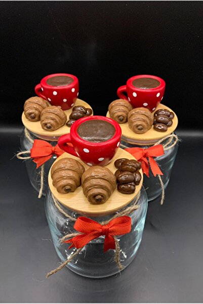 renklidüşler 1 Adet Fincan Figürlü Kahve&Kurabiye Kavanozu (500 ml)