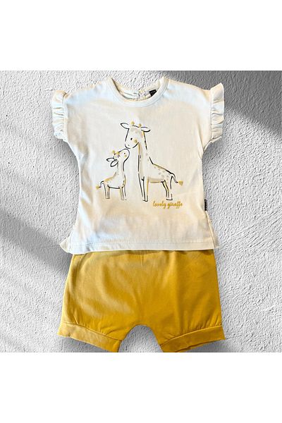 Miniworld Miniwordl 100% Cotton Suit with Shorts for Girls