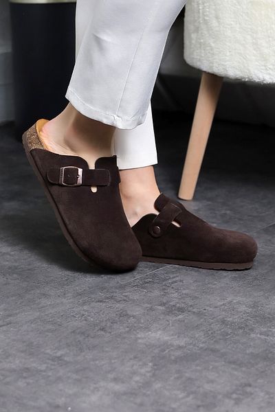 Land of Cork Unisex sabo natural cork sole genuine leather indoor slippers