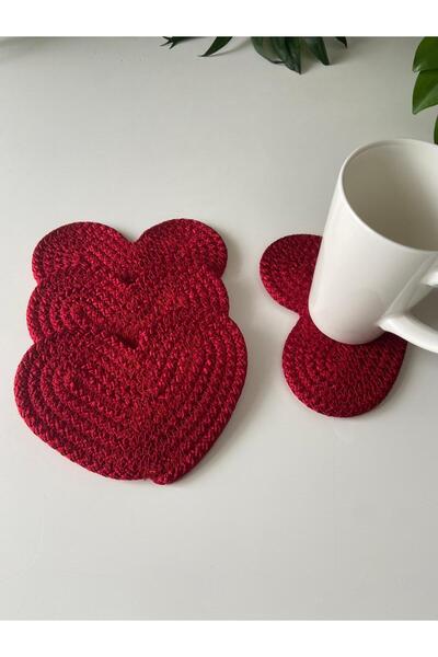 Nev Design Set of 4 Mini Supla Coasters for Valentine's Day - Heart Pattern