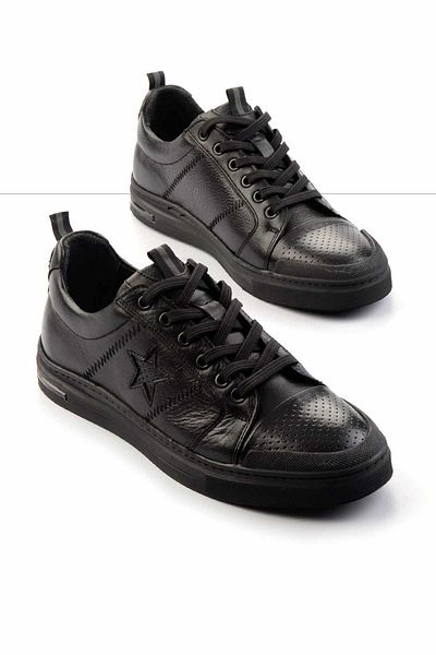 Bambi Pantofi negru pentru bărbați din piele naturală E 01398202703