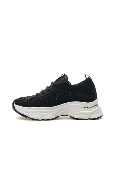 Guja Stone Detailed Black Sneakers - Casual Women's Shoes, 25Y309-3 Z