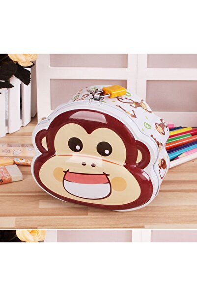 Livava Λευκός Μεταλλικός Κουμπαράς Μαϊμούκ - 14Χ13, με τσάντα και κλειδαριά