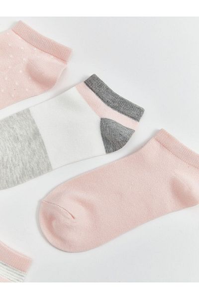LC Waikiki Pink Color Blocked Women's Booties Socks 5-Piece