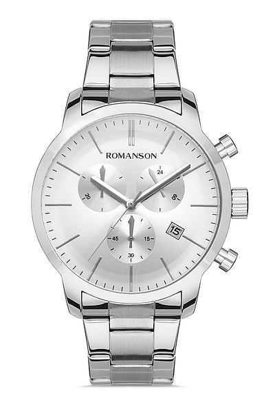 Romanson Tm8A19Hmwwas2W Active Function Steel Cord Silver Color Men's Wristwatch