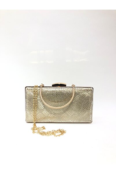 womenacs Rochie de seară din material cu model de șarpe de culoare aurie clut...