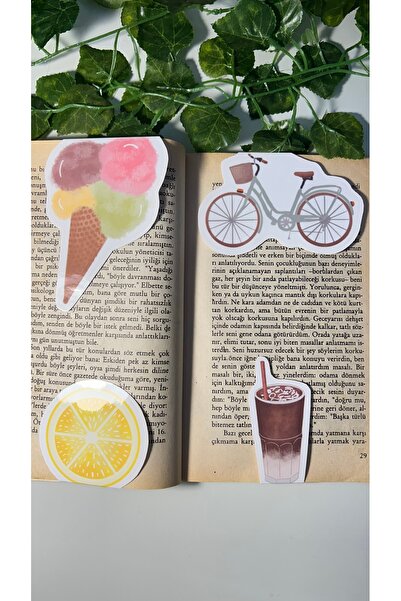 Handeto Kraft 4 Pieces of Multiple Summer Magnetic Pvc Bookmarks - Bright and...