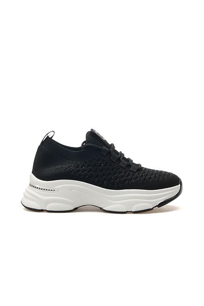 Guja Stone Detailed Black Sneakers - Casual Women's Shoes, 25Y309-3 Z