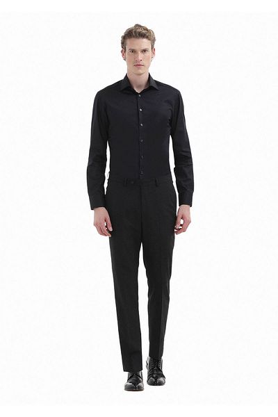 Ramsey Schlichtes Slim Fit-Hemd aus gewebtem, klassischem 100 % Baumwollstoff