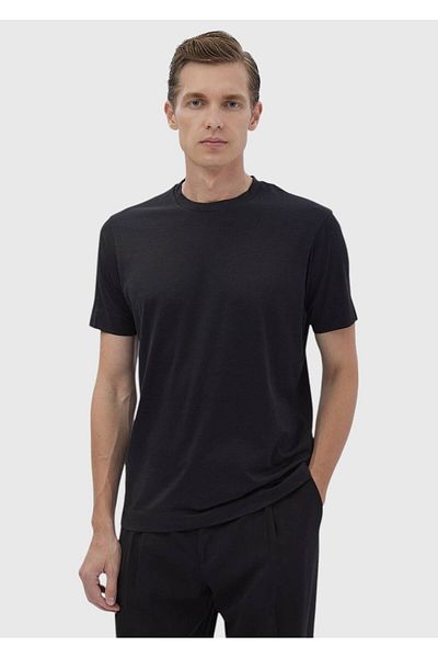 Ramsey Plain Crew Neck Silk Blend T-shirt