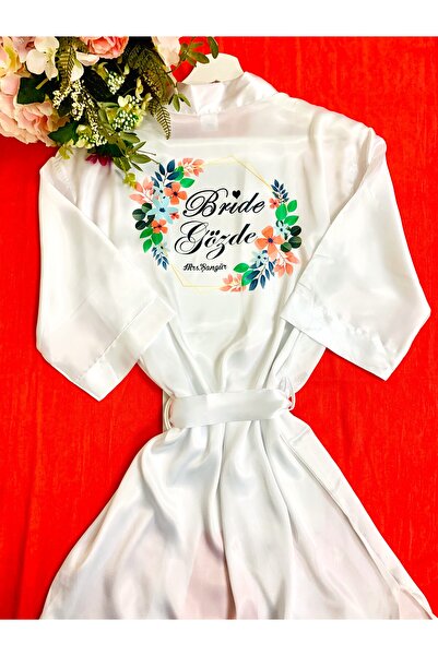 bridebyvictoria ( İSMİNİZİ YAZIYORUZ) Gelin Sabahlığı Bride Sabahlık Çelenk D...
