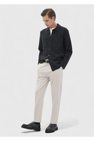 Ramsey Jacquard-Cardigan aus Wollmischung mit Rollkragen