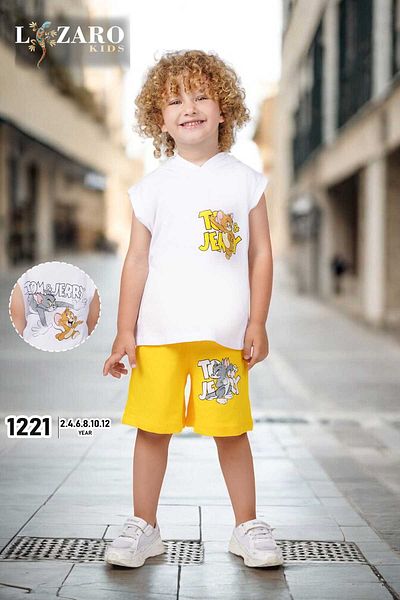 Amur Summer 100% Cotton 2-Piece Set Tom and Jeri Shorts Set