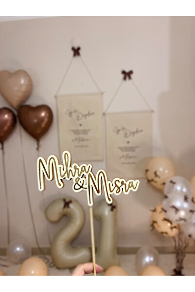 wenucapartyshop Kişiye Özel One Pasta Süsü, 1 Yaş Doğum Günü Pasta Üstü Süsü