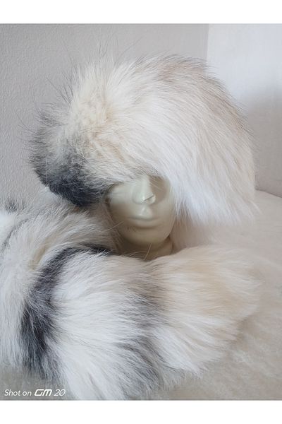 hoaryage Attachable Tailed Wolf Lint Börk Heart Hat