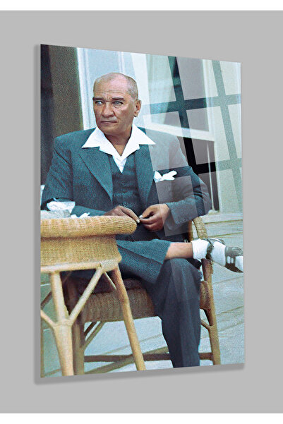 TAULART TABLO DE ATATURK DE RESOLUȚIE ULTRA-ÎNALTĂ TABLO DE STICLA INFRĂȘTĂRĂ DE 4 MM PENTRU CASĂ, SUOARE, CADOU